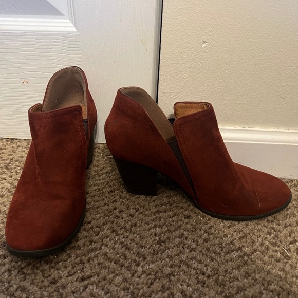 Maroon Suede Booties - Picture 1 of 1